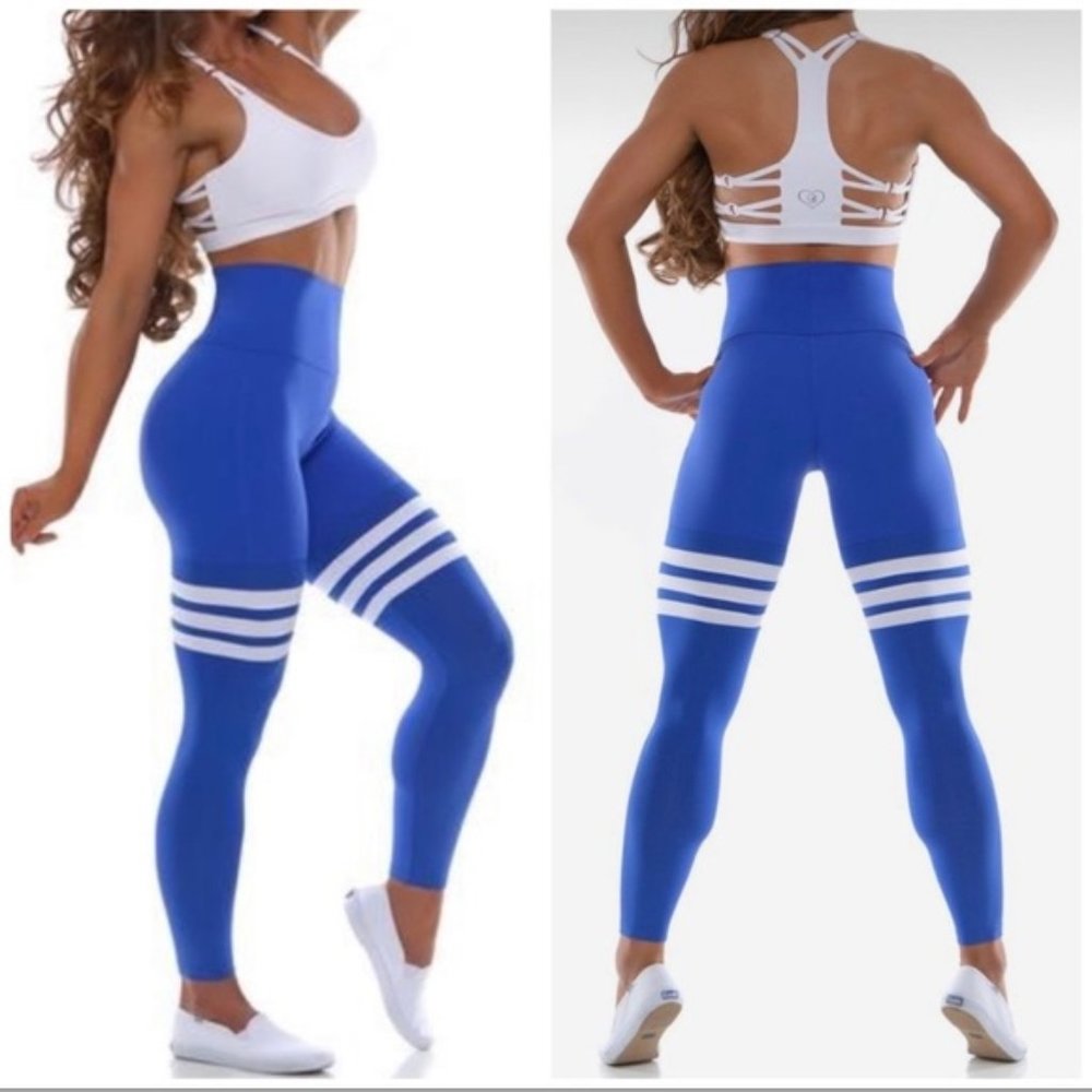Bombshell Thigh High Solid Leggings Royal Blue Small